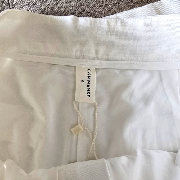 COMMENSE high rise wide leg, pleated trousers, off white pants, minimalist Sz sm - Picture 4 of 10